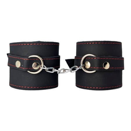 Esposas de cuero lisas con cadena