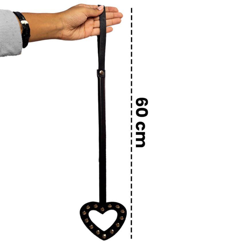 Fusta De Cuero Con Palmeta De Corazón - Imagen de 2