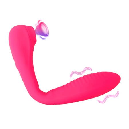 Vibrador succionador doble para punto g y clítoris