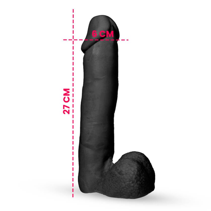 Consolador gigante macizo premium 27 x 6 cm-Mulato - Imagen de 3