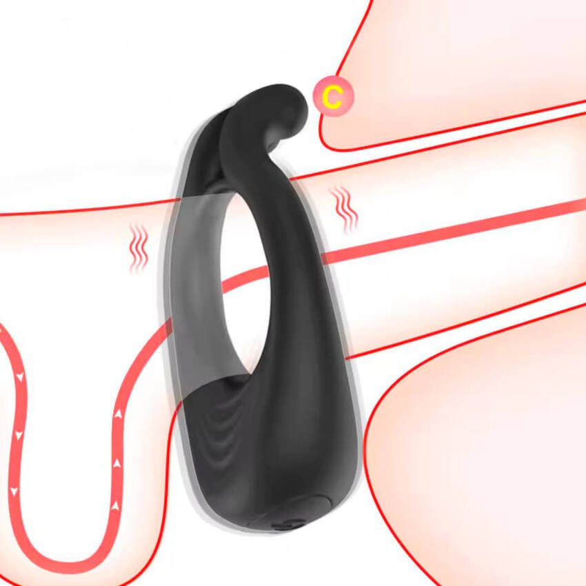Anillo vibrador retardante con estimulador de clítoris - Imagen de 2