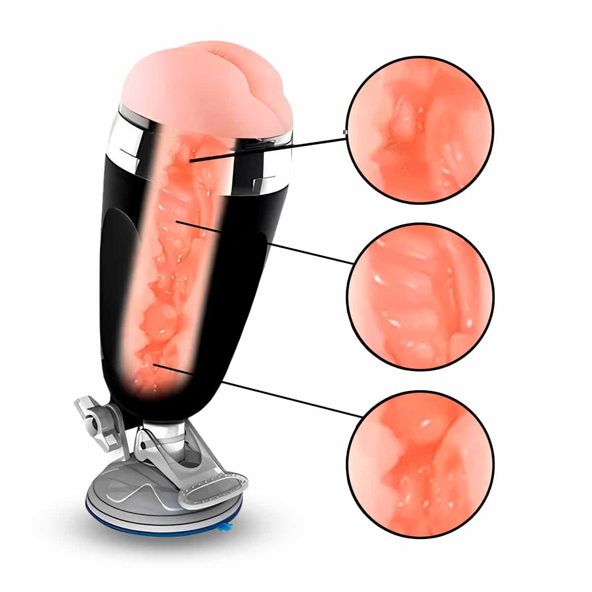 Masturbador masculino con ventosa Ano - Imagen de 4