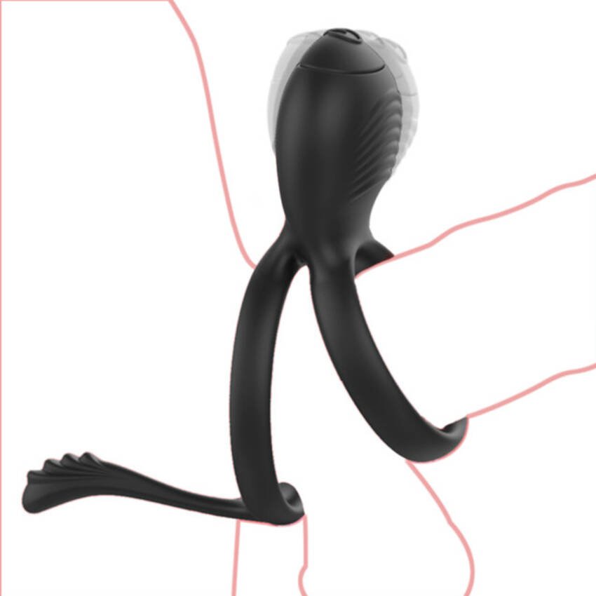Anillo vibrador doble con estimulación anal - Imagen de 2