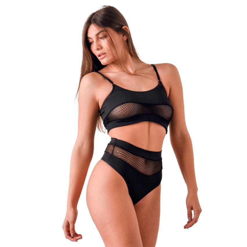 Conjunto de lycra con cintura de red - Imagen de 2