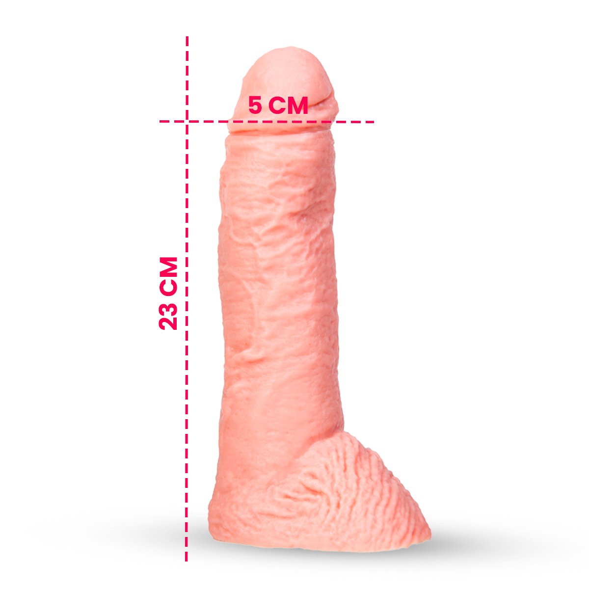 Consolador realístico 23 x 5 cm de silicona premium-NUDE - Imagen de 3