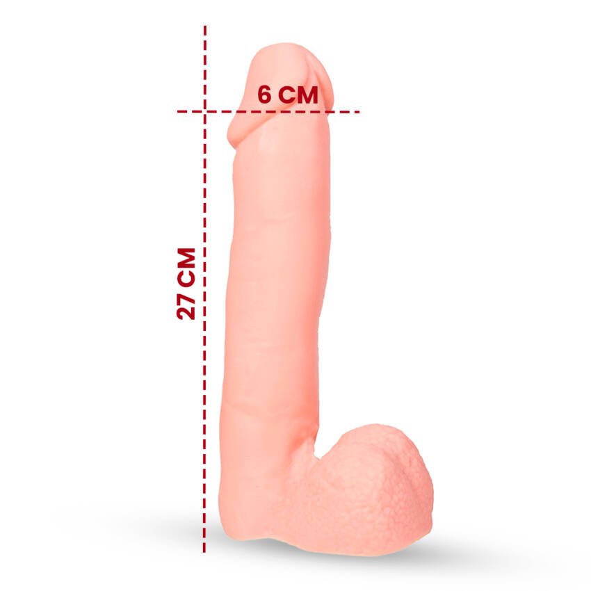 Consolador gigante macizo premium 27 x 6 cm-Nude - Imagen de 3