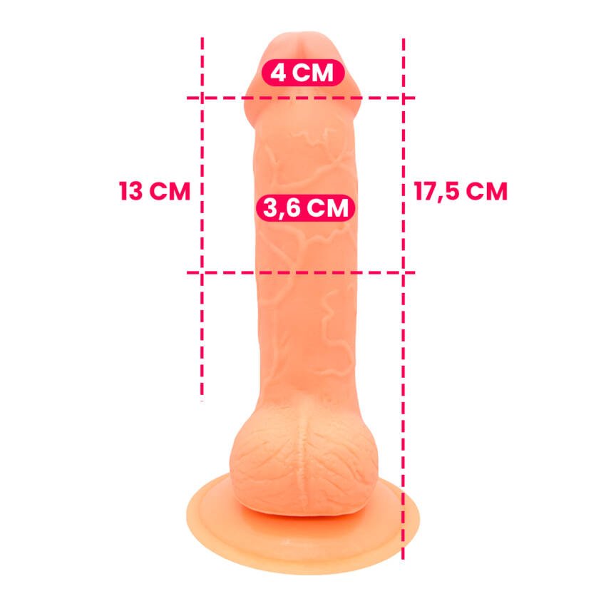 Dildo realista con sopapa - 17,5 x 4 cm - Imagen de 3