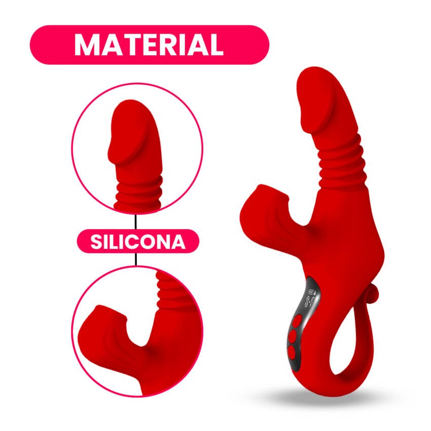 Vibrador succionador con efecto calor y empuje - Imagen de 9