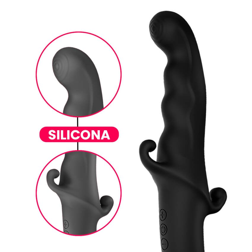 Vibrador con múltiple estimulación - carga usb - Imagen de 3
