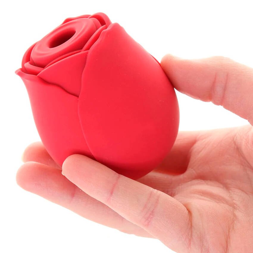 Rosa con vibrador y succionador con carga USB - Imagen de 8