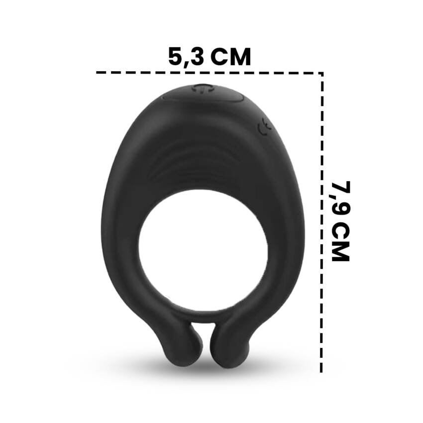 Anillo vibrador retardante con estimulador de clítoris - Imagen de 4