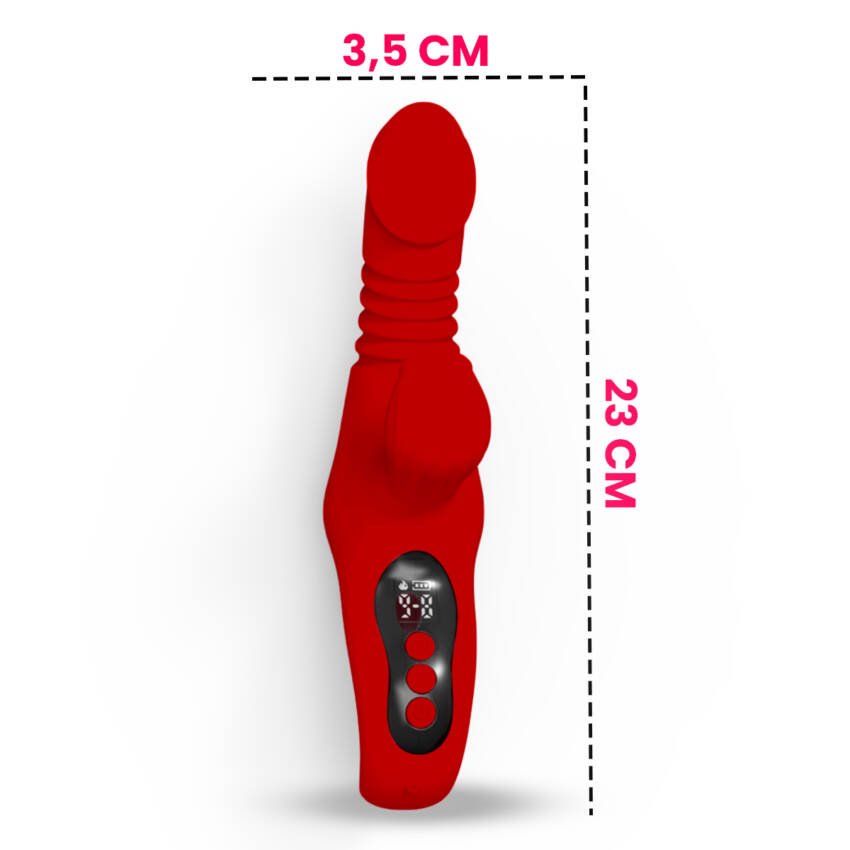 Vibrador succionador con efecto calor y empuje - Imagen de 3