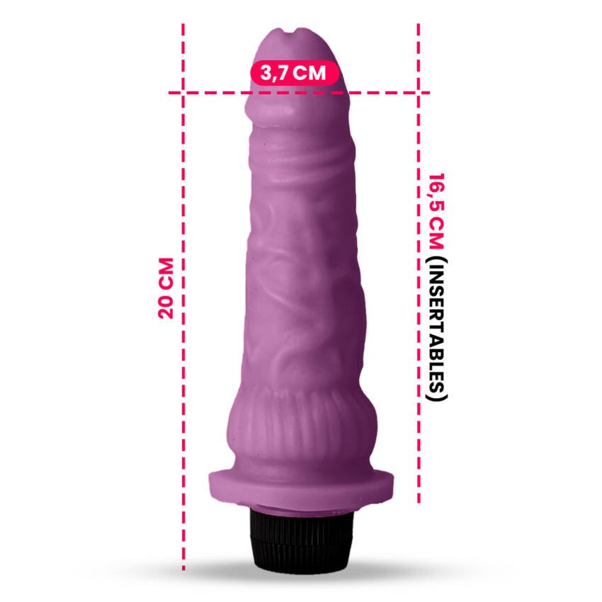 Dildo americano vibro violeta - 16,5 x 3,7 cm - Imagen de 2