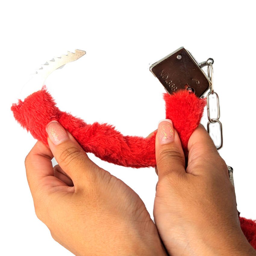Esposas metálicas con peluche y llaves - Imagen de 7