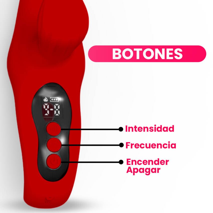Vibrador succionador con efecto calor y empuje - Imagen de 4