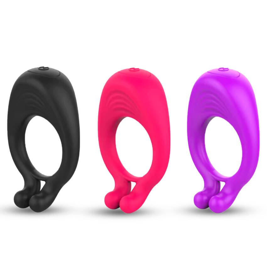 Anillo vibrador retardante con estimulador de clítoris - Imagen de 6