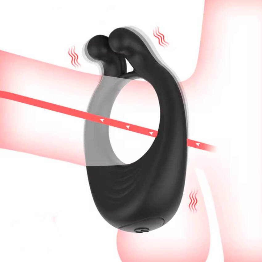 Anillo vibrador retardante con estimulador de clítoris - Imagen de 7