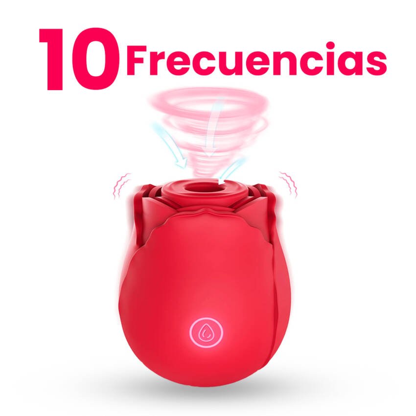Rosa con vibrador y succionador con carga USB - Imagen de 6
