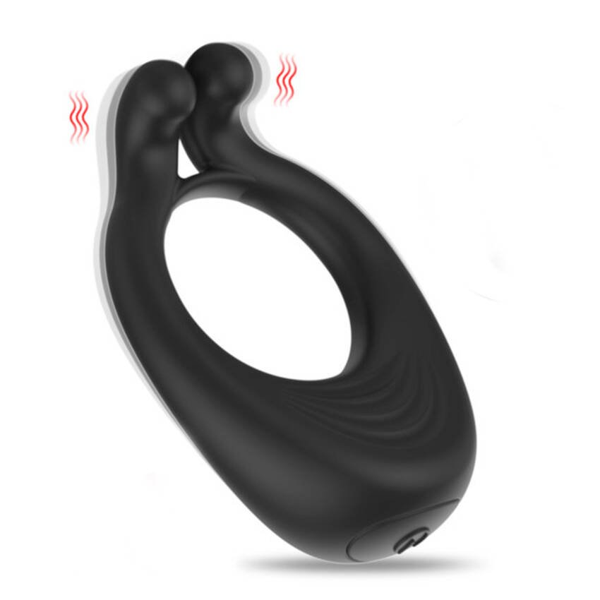 Anillo vibrador retardante con estimulador de clítoris - Imagen de 3