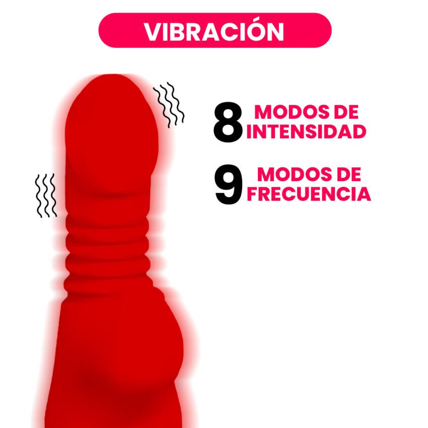 Vibrador succionador con efecto calor y empuje - Imagen de 7