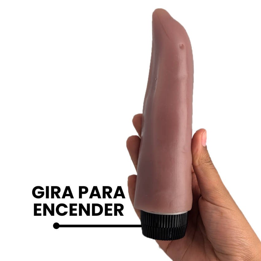 Dildo vibrador de delfín - 18 x 3,5 cm - Imagen de 5