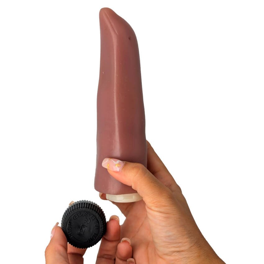Dildo vibrador de delfín - 18 x 3,5 cm - Imagen de 8