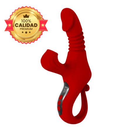 Vibrador succionador con efecto calor y empuje