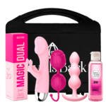 Kit Valija Sexual Con Consolador Vibrador Plug Bolas Chinas Y Gel