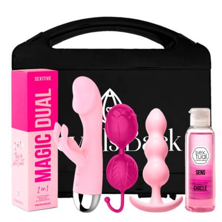 Kit Valija Sexual Con Consolador Vibrador Plug Bolas Chinas Y Gel