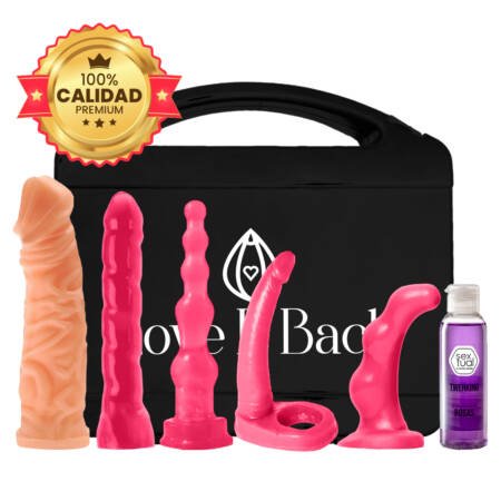 Kit valija sexual anal con consolador + dilatadores + gel
