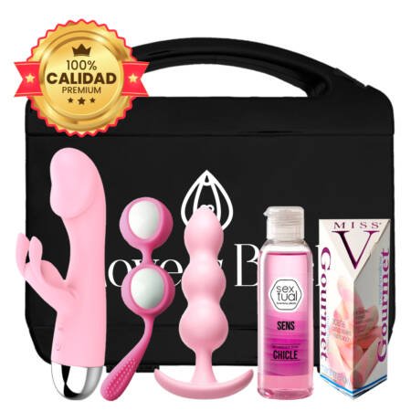 Kit Valija Sexual Con Consolador Vibrador Plug Bolas Chinas Y Gel