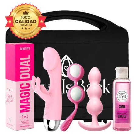 Kit Valija Sexual Con Consolador Vibrador Plug Bolas Chinas Y Gel