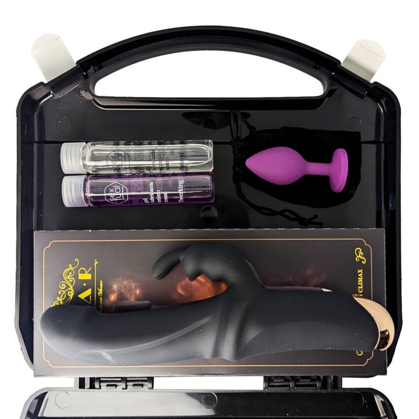 Kit Valija Sexual Con Consolador Vibrador Rabbit Premium - Imagen de 3