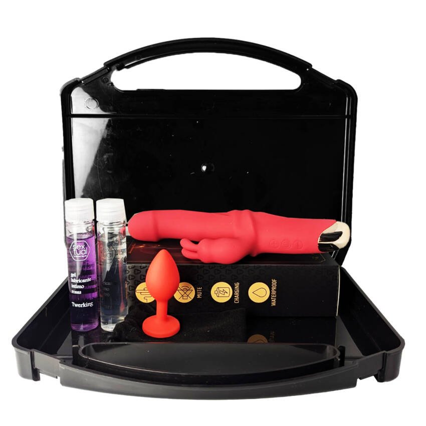 Kit Valija Sexual Con Consolador Vibrador Rabbit Premium - Imagen de 5