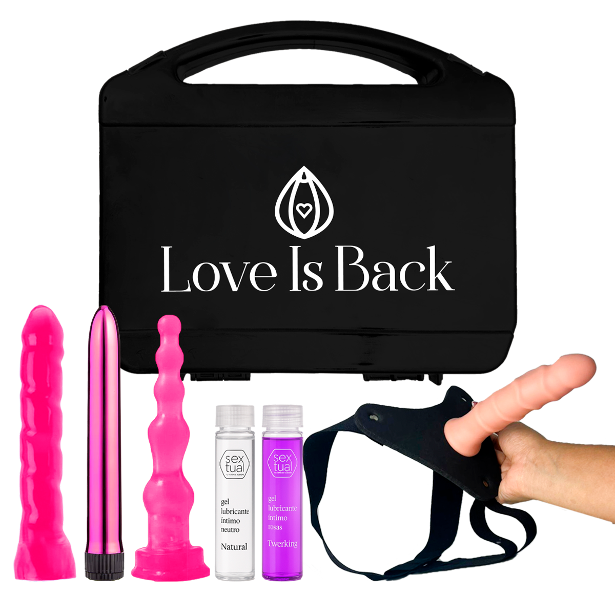 Kit de valija sexual con arnés