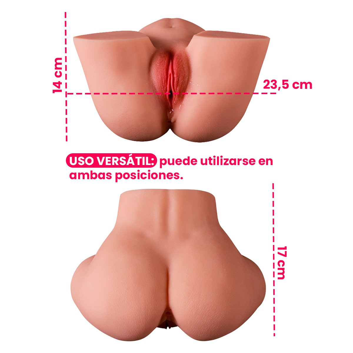 Masturbador Masculino Con Doble Canal Vagina Y Ano - Imagen de 2