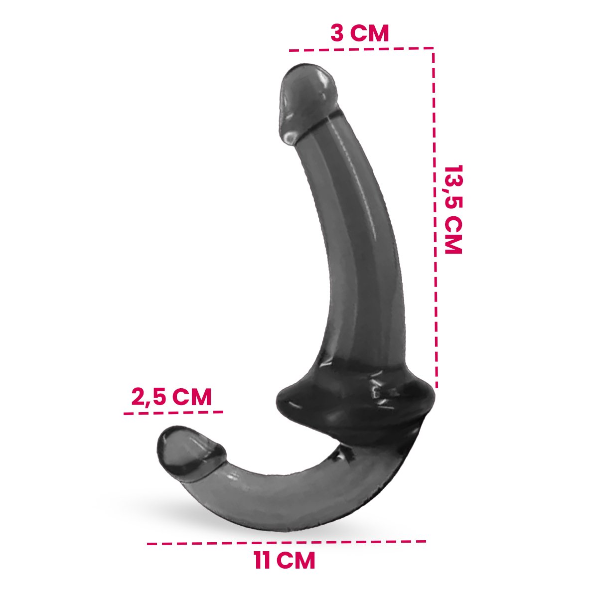 Consolador doble negro - strap on - Imagen de 2