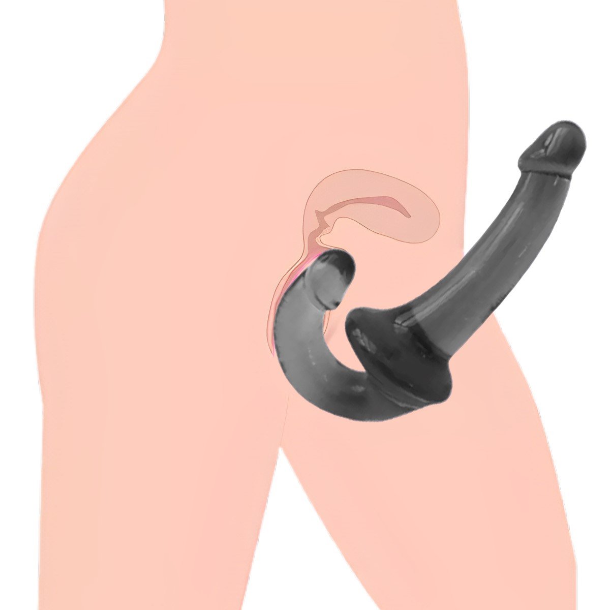 Consolador doble negro - strap on - Imagen de 3