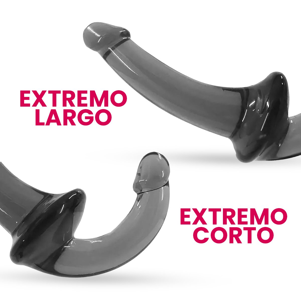 Consolador doble negro - strap on - Imagen de 7