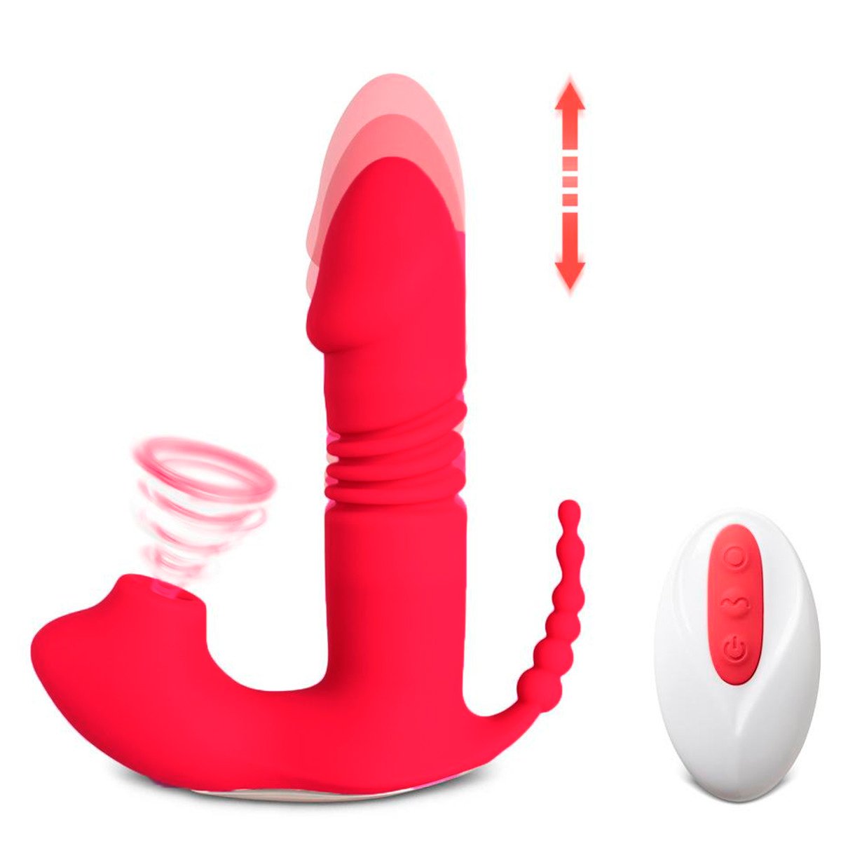Vibrador Succionador Con Triple Estimulación Y Control Remoto - Imagen de 4