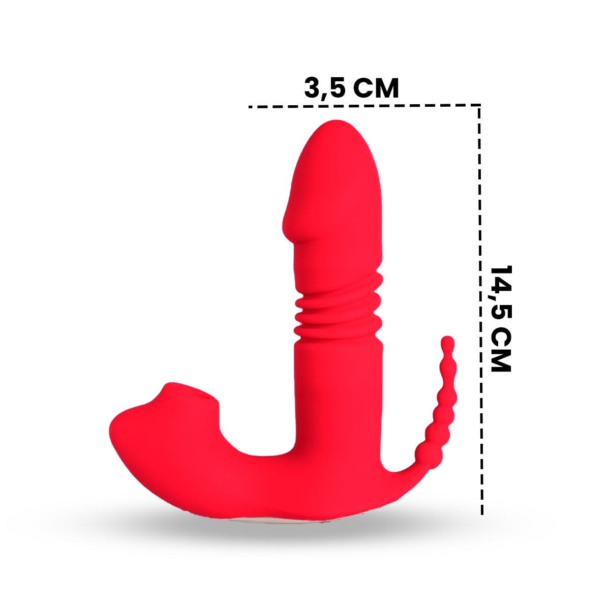Vibrador Succionador Con Triple Estimulación Y Control Remoto - Imagen de 2