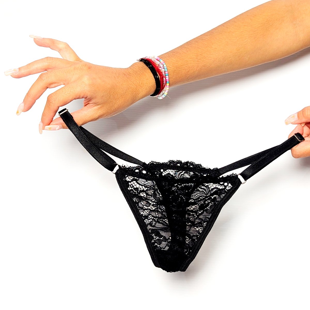 Lencería De Encaje Con Corpiño Y Tanga Less - Imagen de 9