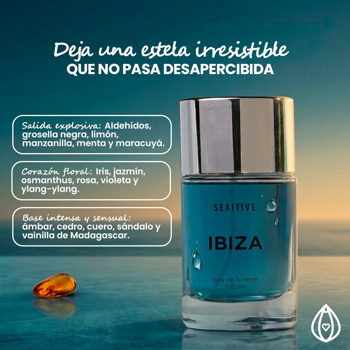 Perfume Sexitive Ibiza Floral Frutales Spray 100 Ml Unisex - Imagen de 2