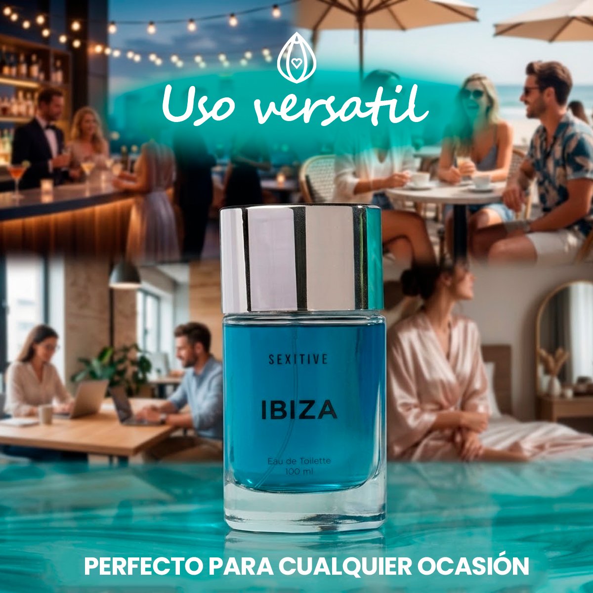 Perfume Sexitive Ibiza Floral Frutales Spray 100 Ml Unisex - Imagen de 8